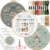 3/4pcs Beginner Embroidery Starter Kit Kits For Stitchers
