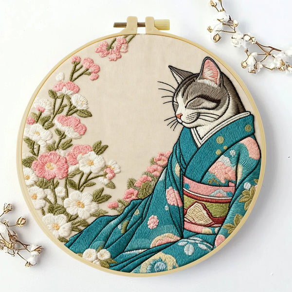 Kimono Cat Hand Embroidery Kit