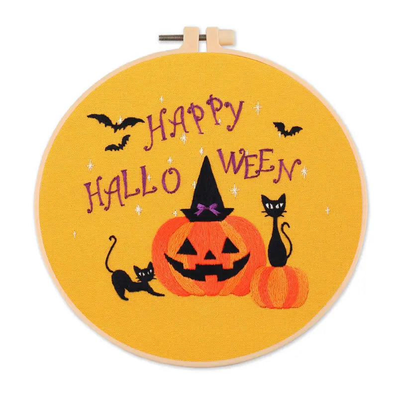 Cute Halloween Embroidery Kit Collection – 6 Designs