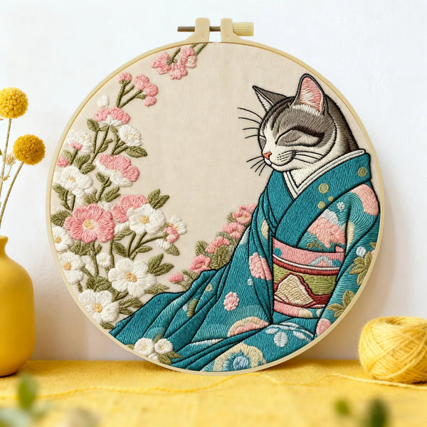 Kimono Cat Hand Embroidery Kit