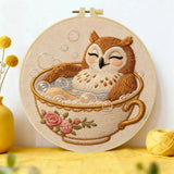 Cozy Owl Teacup Embroidery Kit Kits For Stitchers