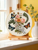 Skeleton Hand Floral Bouquet Embroidery Kit 🦋💐💀 Kits For Stitchers
