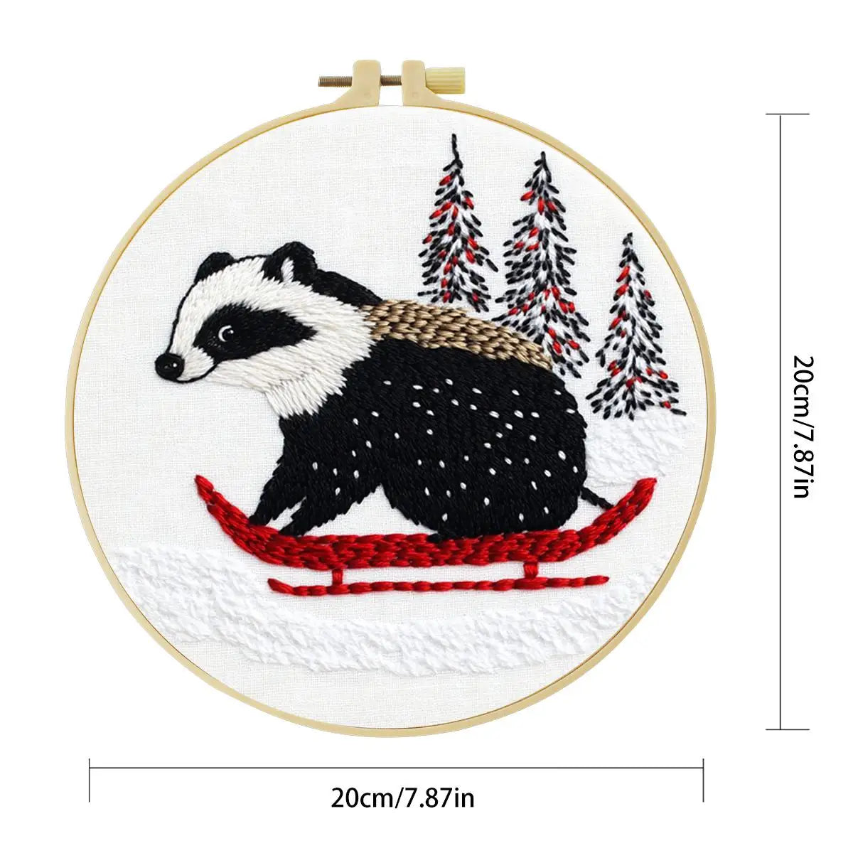 Badgers in the Snow Embroidery Starter Kit