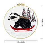 Badgers in the Snow Embroidery Starter Kit