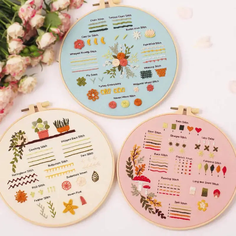 3-Piece Beginner Embroidery Kit Set Kits For Stitchers