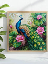 Majestic Peacock in Bloom Cross Stitch Kit 🦚🌸✨