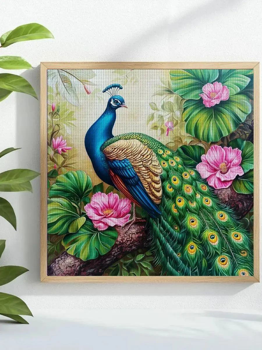 Majestic Peacock in Bloom Cross Stitch Kit 🦚🌸✨ Kits For Stitchers