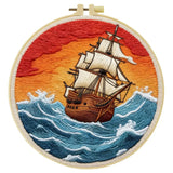 Vintage Sailing Ship Embroidery Kit Kits For Stitchers