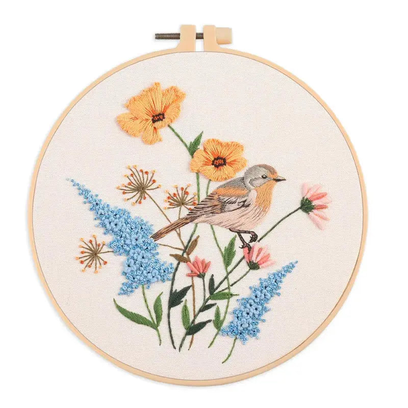 Bird & Butterfly Hand Embroidery Kit The Stichers Heavane