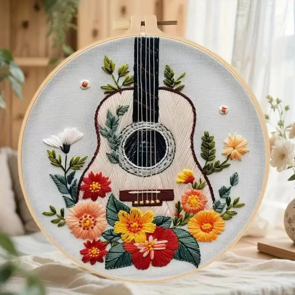 Floral Violin Embroidery Starter Kit The Stichers Heavane