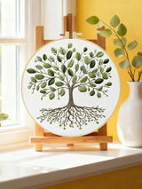 Tree of Life Embroidery DIY Kit – Botanical Nature Beginner Stitching Kit with Hoop, Pattern The Stichers Heavane