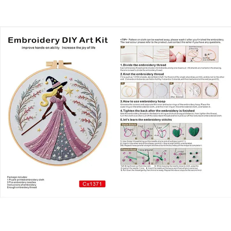 Enchanted Witch Hand Embroidery Kit The Stichers Heavane