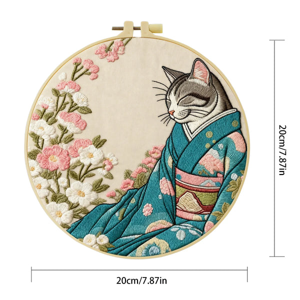 Kimono Cat Hand Embroidery Kit