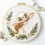 Floral Lady Portrait Hand Embroidery Kit