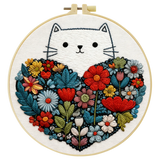 Christmas Embroidery DIY Kit – Holiday Stitching Kit with Hoop, Pattern & Threads