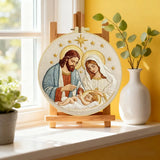 Holy Family Nativity Embroidery Kit – Jesus Mary Joseph Religious DIY Hand Embroidery Hoop Art, Christian Christmas Wall Decor Craft Kits For Stitchers