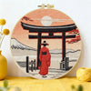 Japanese Torii Gate Embroidery Kit – Mount Fuji Sunset DIY Hand Embroidery Hoop Art Set