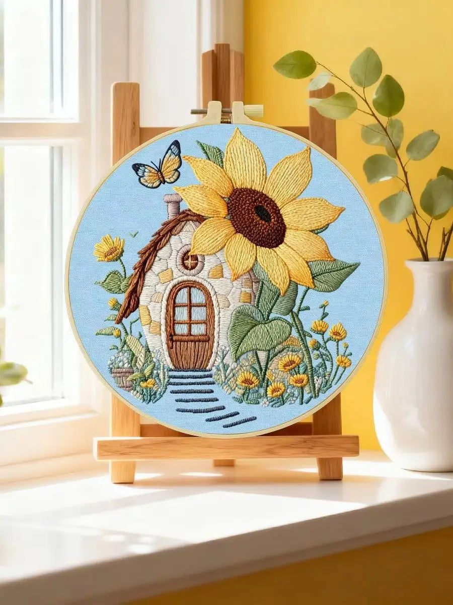 Sunflower House Embroidery Kit