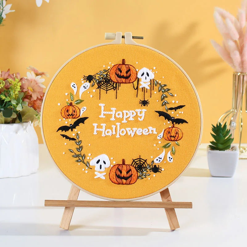 Spooky Halloween Embroidery Kit Collection – 6 Designs