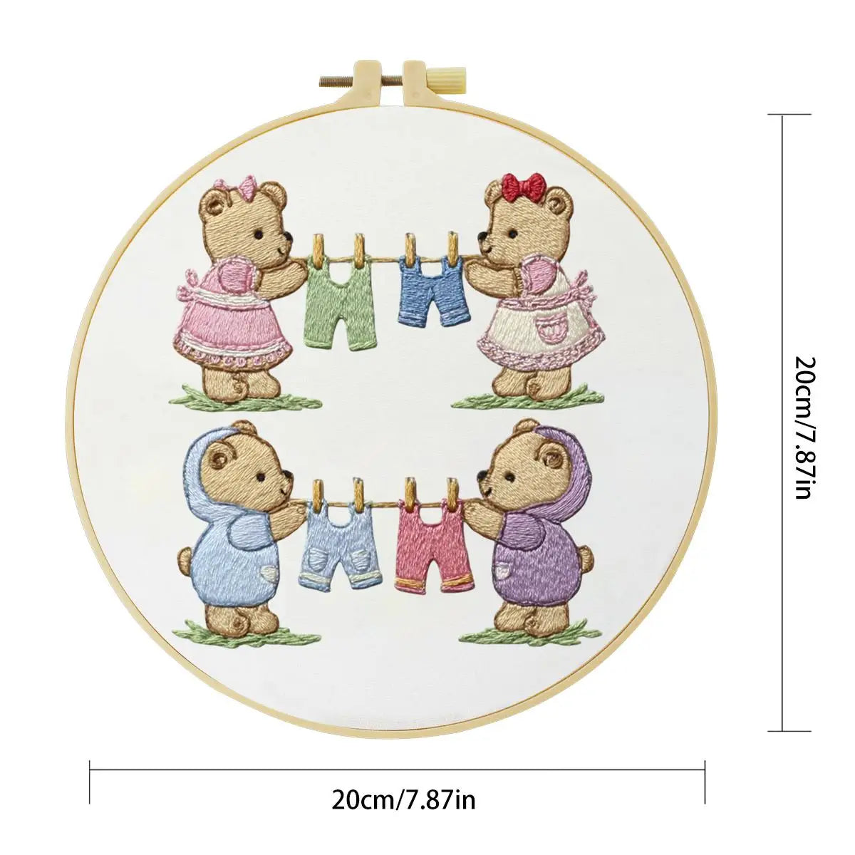 Hardworking Little Bear Embroidery Starter Kit