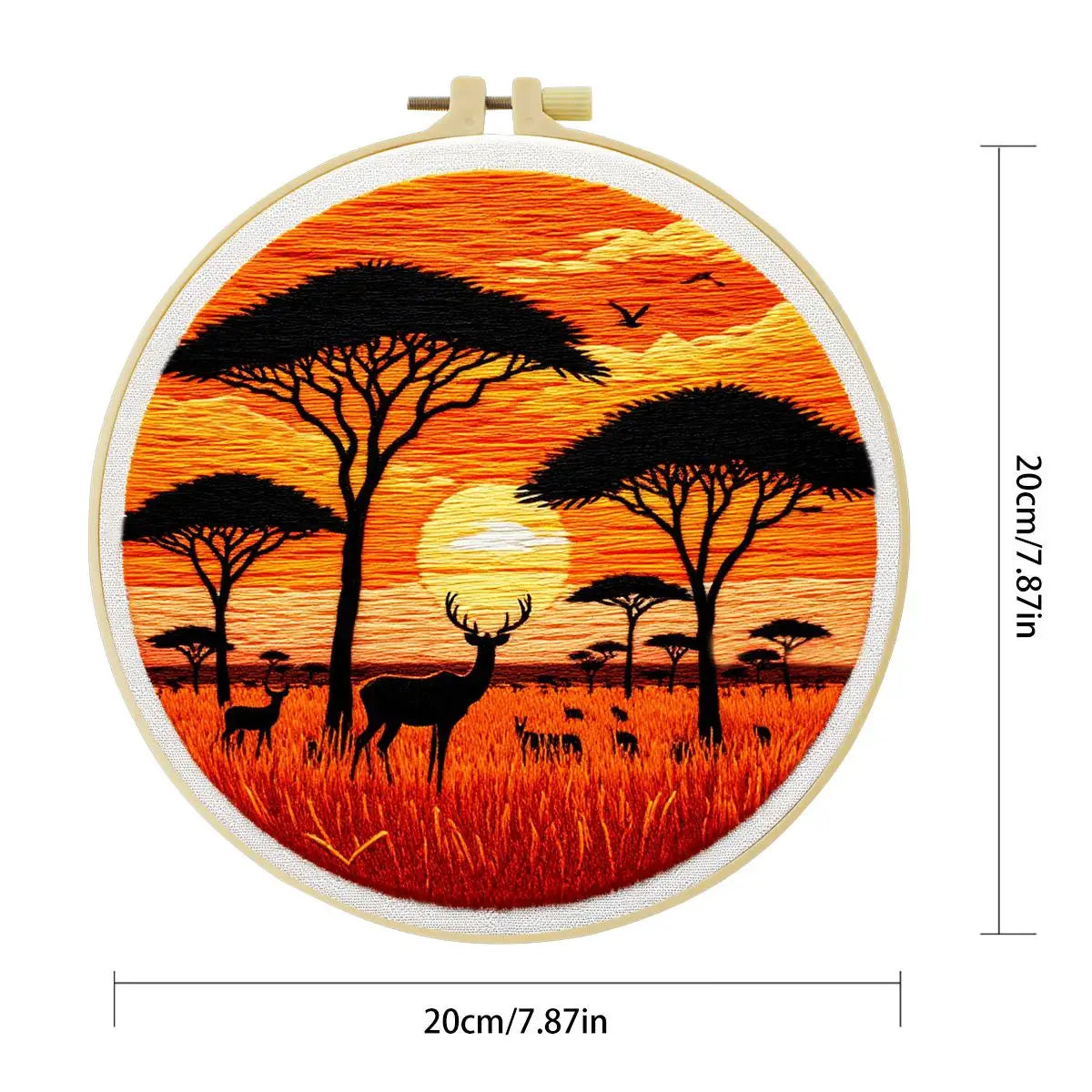 African Safari Sunset Embroidery Kit Kits For Stitchers
