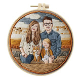 Custom Family Portrait Embroidery Kit – Personalized DIY Hand Embroidery Hoop Art Set from Photo Kits For Stitchers