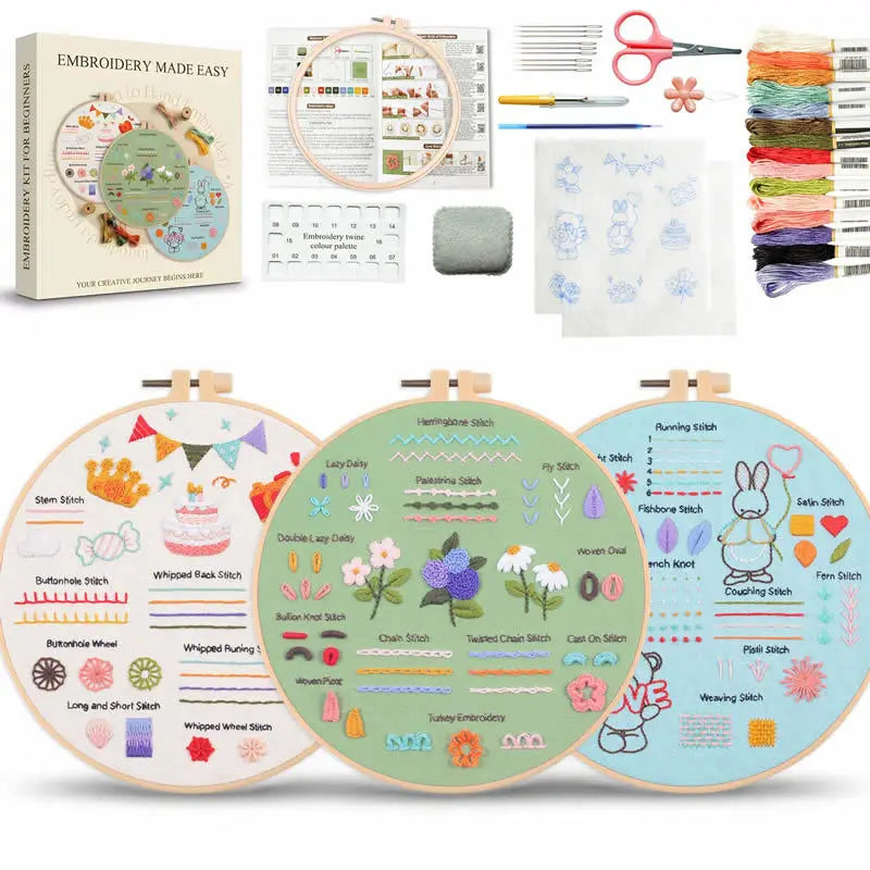 4-Piece Beginner Embroidery Learning Kit Kits For Stitchers
