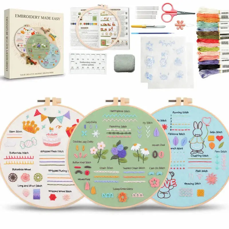 4-Piece Beginner Embroidery Learning Kit Kits For Stitchers