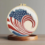 American Flag Wave Embroidery Kit Kits For Stitchers