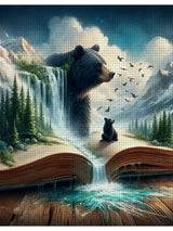 Enchanted Bear Storybook Cross Stitch Kit 🐻📖🏔️💧✨ Kits For Stitchers
