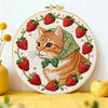 Strawberry Cat Embroidery Kit Kits For Stitchers
