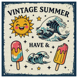 Vintage Summer Vibes Cross Stitch Kit ☀️🌊🍦✨