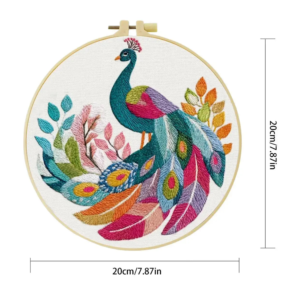 Boho Peacock Embroidery Kit Kits For Stitchers