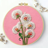 Dandelion Flower Embroidery Kit – DIY Botanical Hoop Art for Beginners & Nature Lovers