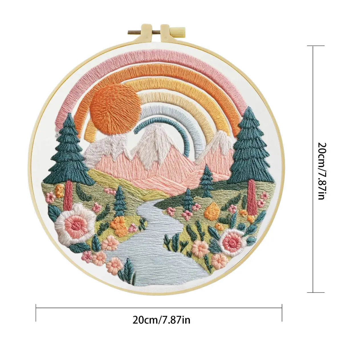 Lavender Field Embroidery DIY Kit – Beginner Floral Stitching Kit with Hoop & Pattern The Stichers Heavane