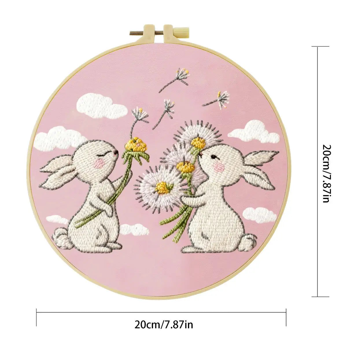 Two Rabbits Embroidery Kit