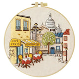 Montmartre Café Embroidery Kit – Paris Street DIY Hand Embroidery Hoop Art Set Kits For Stitchers
