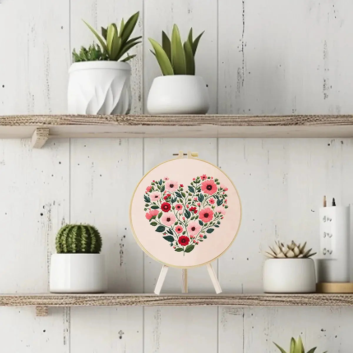 Floral Heart Hand Embroidery Kit The Stichers Heavane