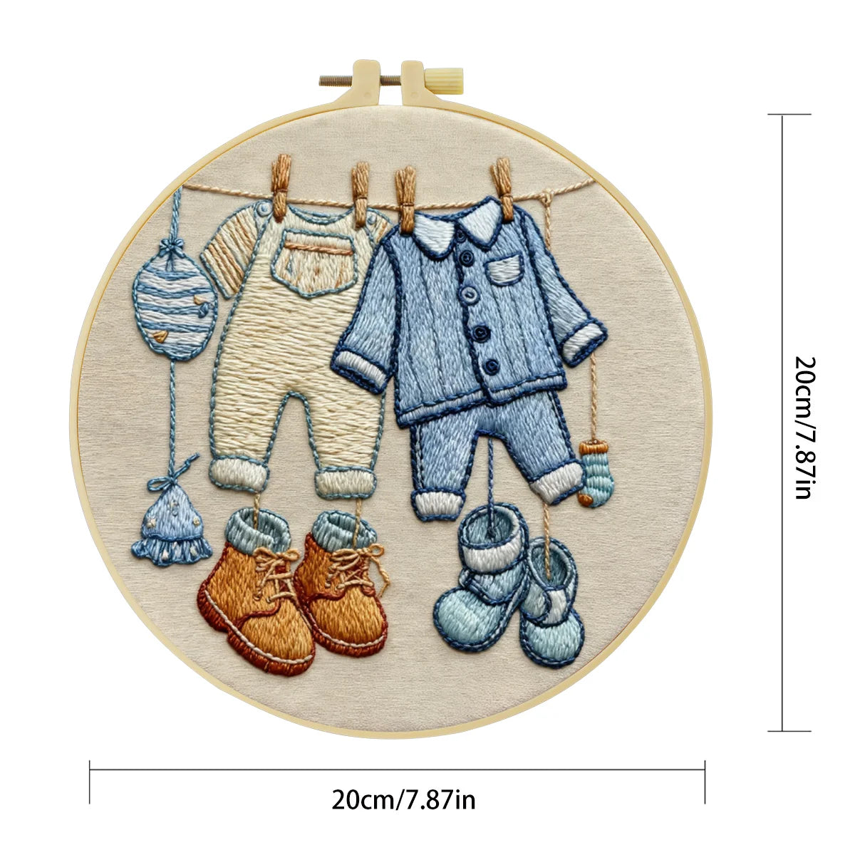 Handmade Baby Clothes Embroidery Hoop Wall Art – Sweet Nursery Laundry Line Decor