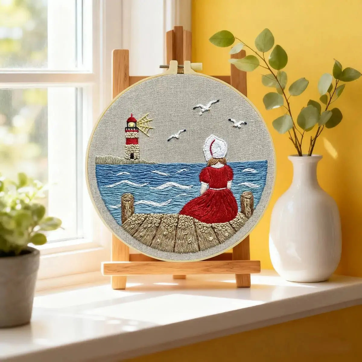 Seaside Lighthouse Daydream Embroidery Kit 🌊⚓❤️ Kits For Stitchers