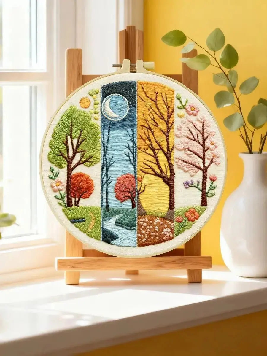 Four Seasons Forest Embroidery Kit Kits For Stitchers