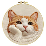 Dreamy Ginger Cat Embroidery Kit Kits For Stitchers