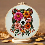 Floral Bear Hand Embroidery Kit The Stichers Heavane