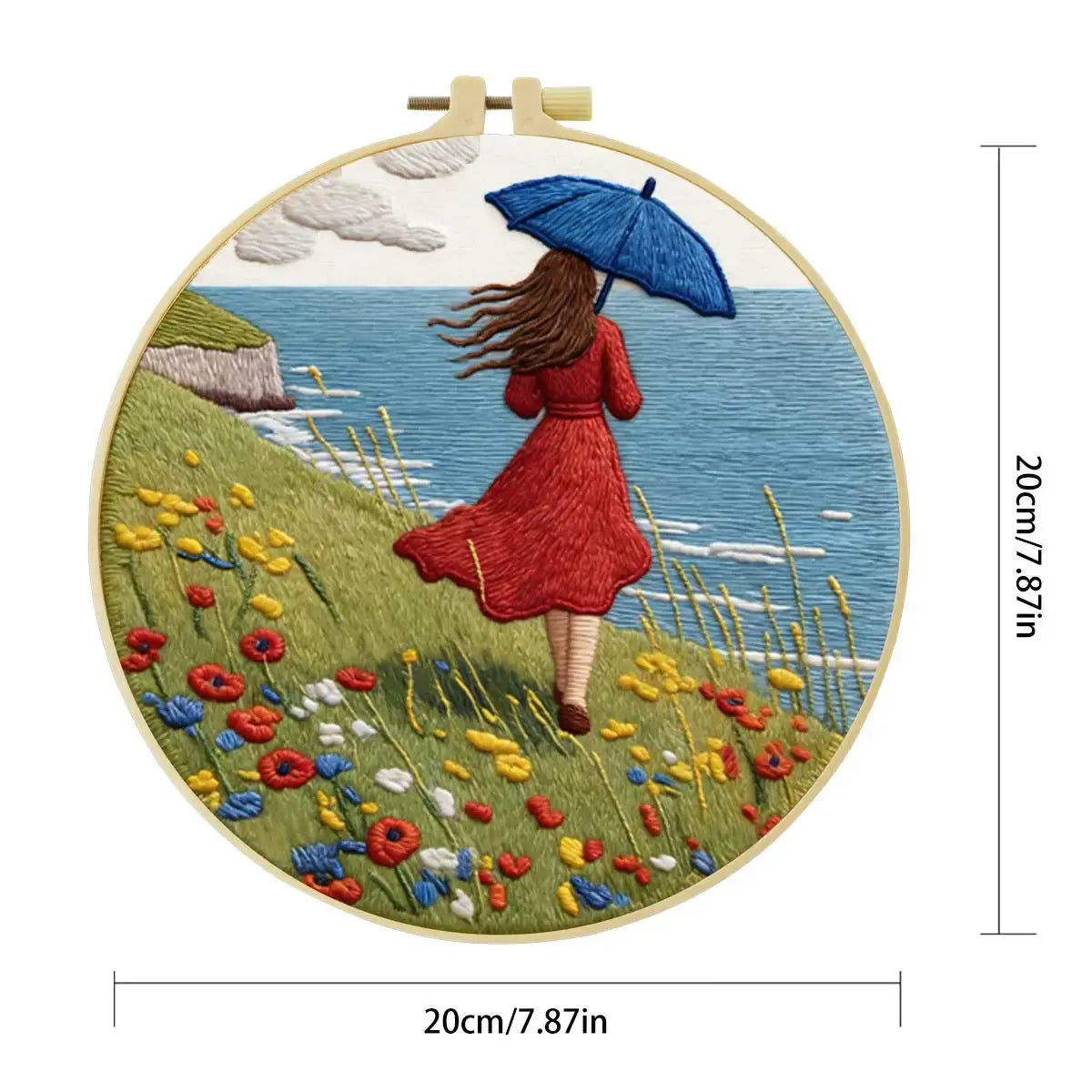 Seaside Breeze Embroidery Kit 🌊☂️🌼 Kits For Stitchers