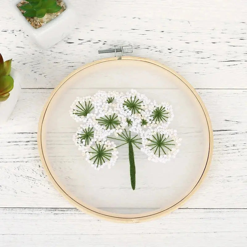 Transparent Double-Sided Flower Embroidery Starter Kit The Stichers Heavane