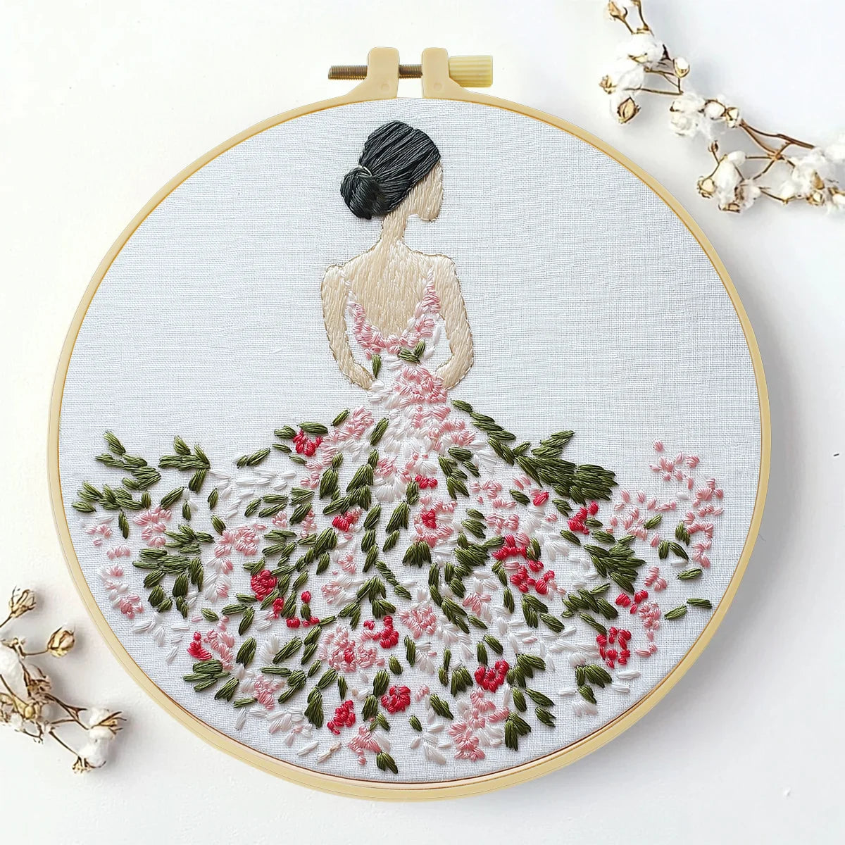 Floral Lady Hand Embroidery Kit