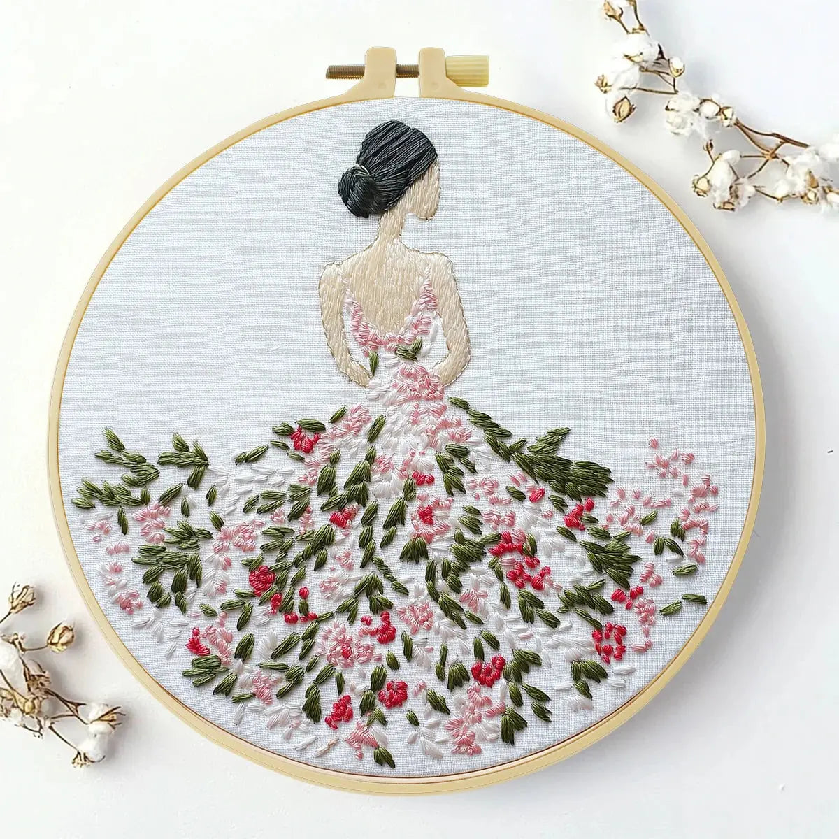 Floral Lady Hand Embroidery Kit The Stichers Heavane