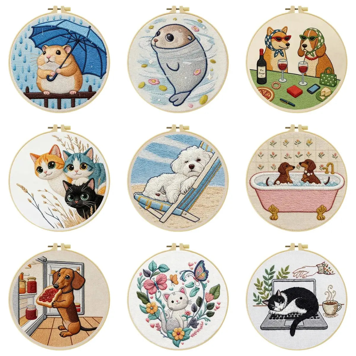 Dachshund’s Midnight Snack Embroidery Kit Kits For Stitchers