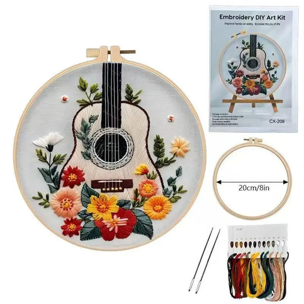 Floral Violin Embroidery Starter Kit