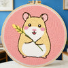 Cute Hamster Punch Needle Wall Art – Handmade Embroidery Hoop Decor for Nursery & Cozy Rooms